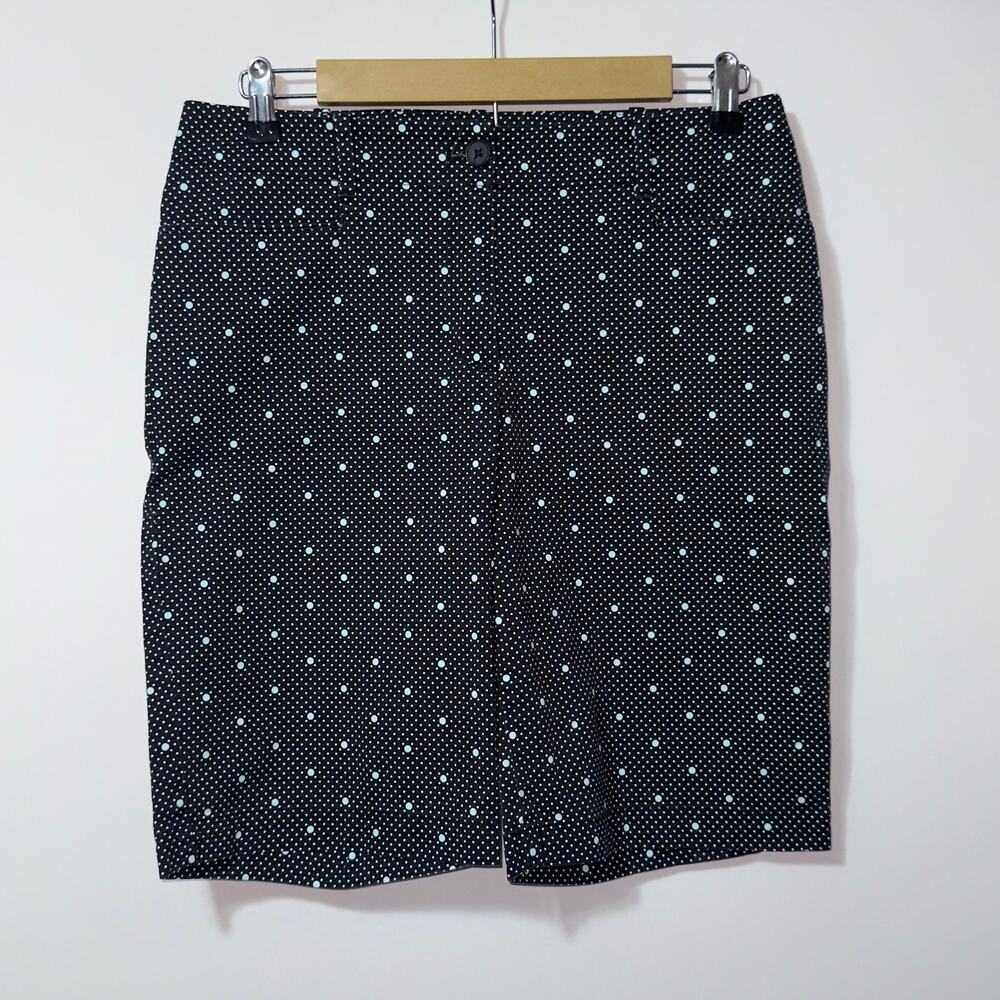 Talbots black with teal polka dots shorts women’s size 6